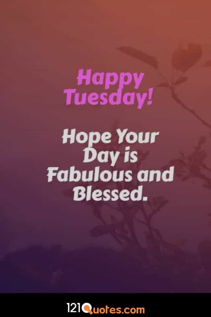 Happy Tuesday Hope Your day is Fabulous and Blessed