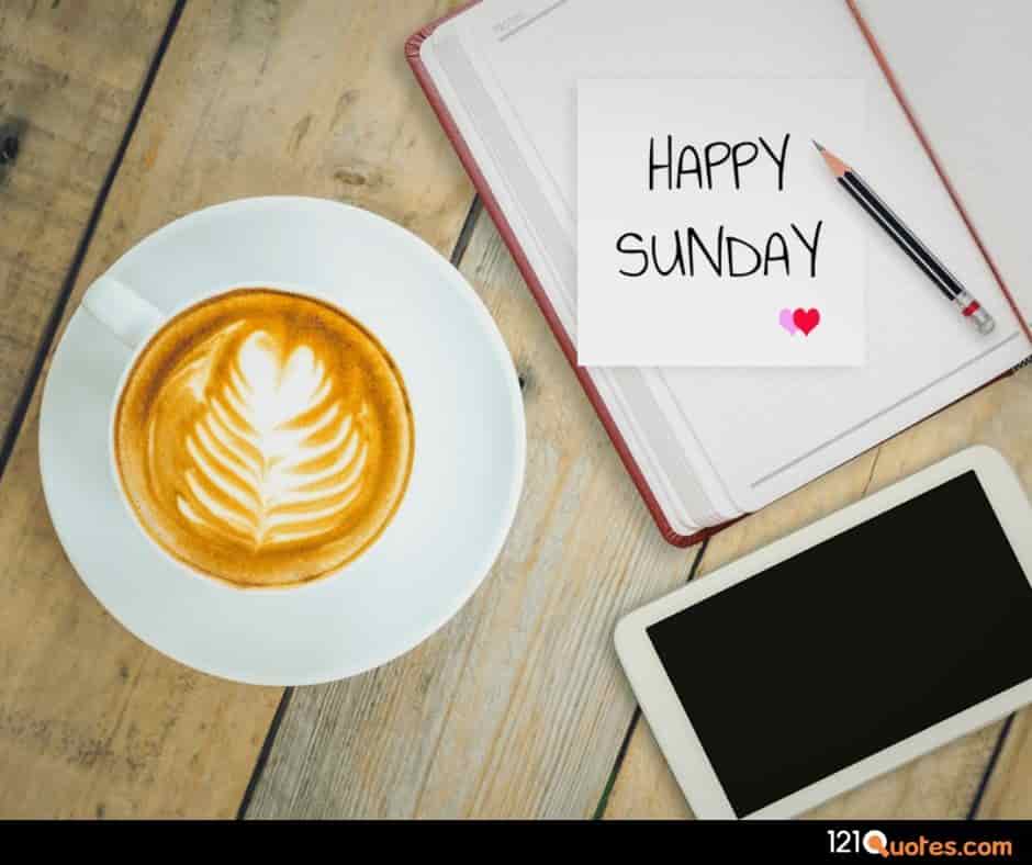 happy sunday wallpaper with cup of coffe