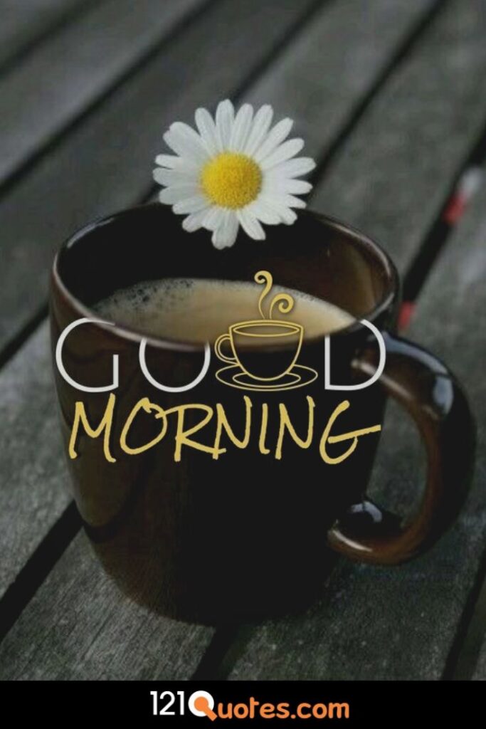 Good Morning Images with cup of Coffe and Sun Flower images